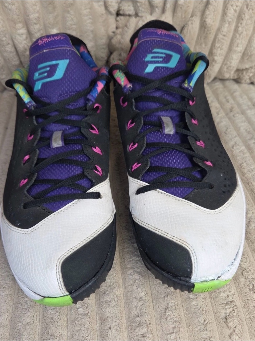 Nike Air Jordan CP3.VII Bel Air Basketball Shoes Black Purple Neon Size 11 - Picture 2 of 11